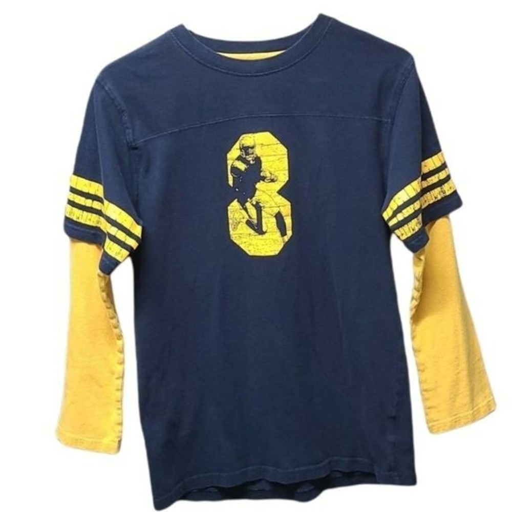 Athletic works boys long sleeve football player decal shirt large